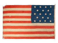 [FLAGS]. 18-star American flag. Ca 1876-1890s.