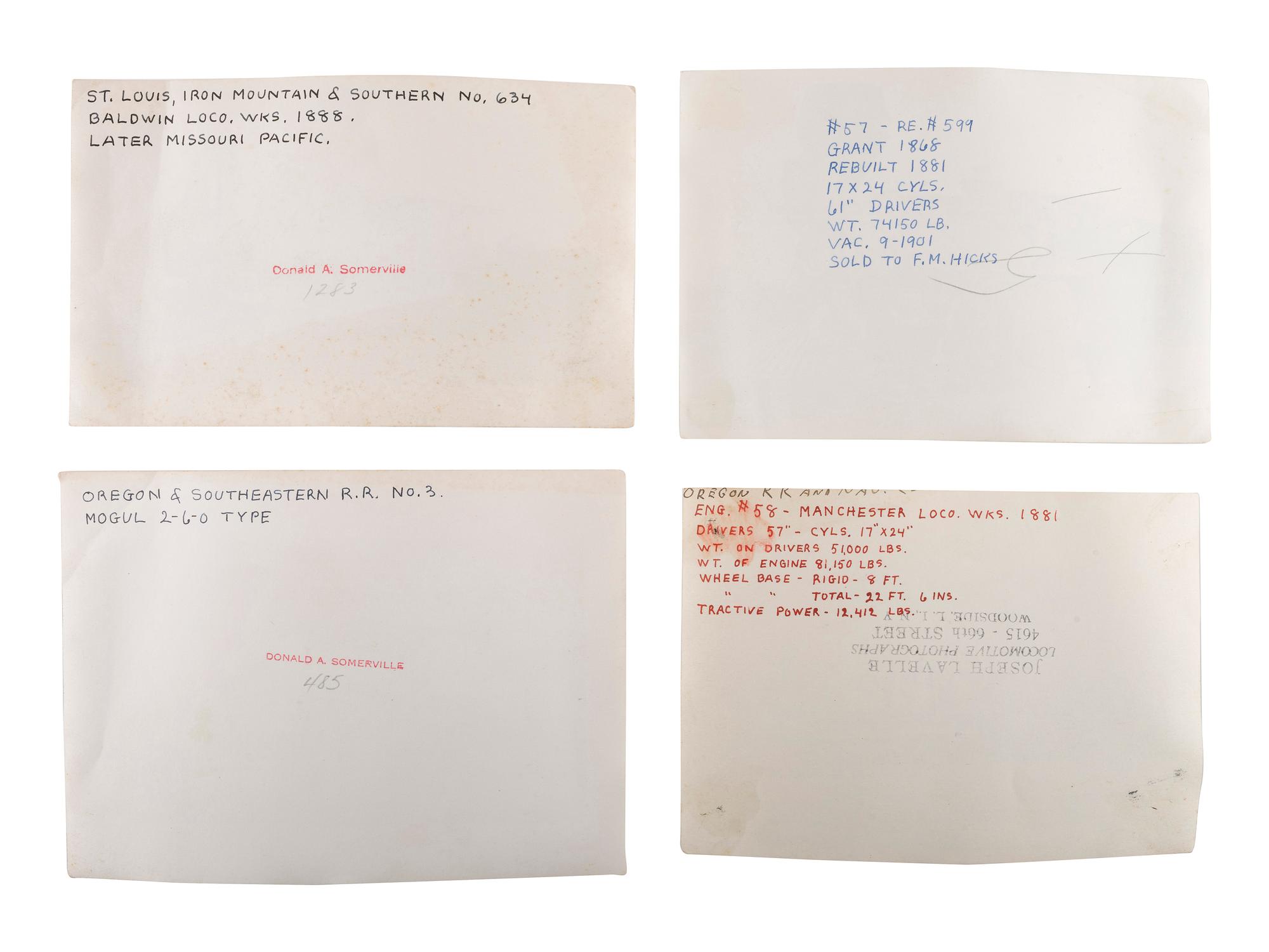 [TRANSPORTATION - RAILROAD]. A collection of over 140 photographs of locomotives. Ca 1910s-1940s.