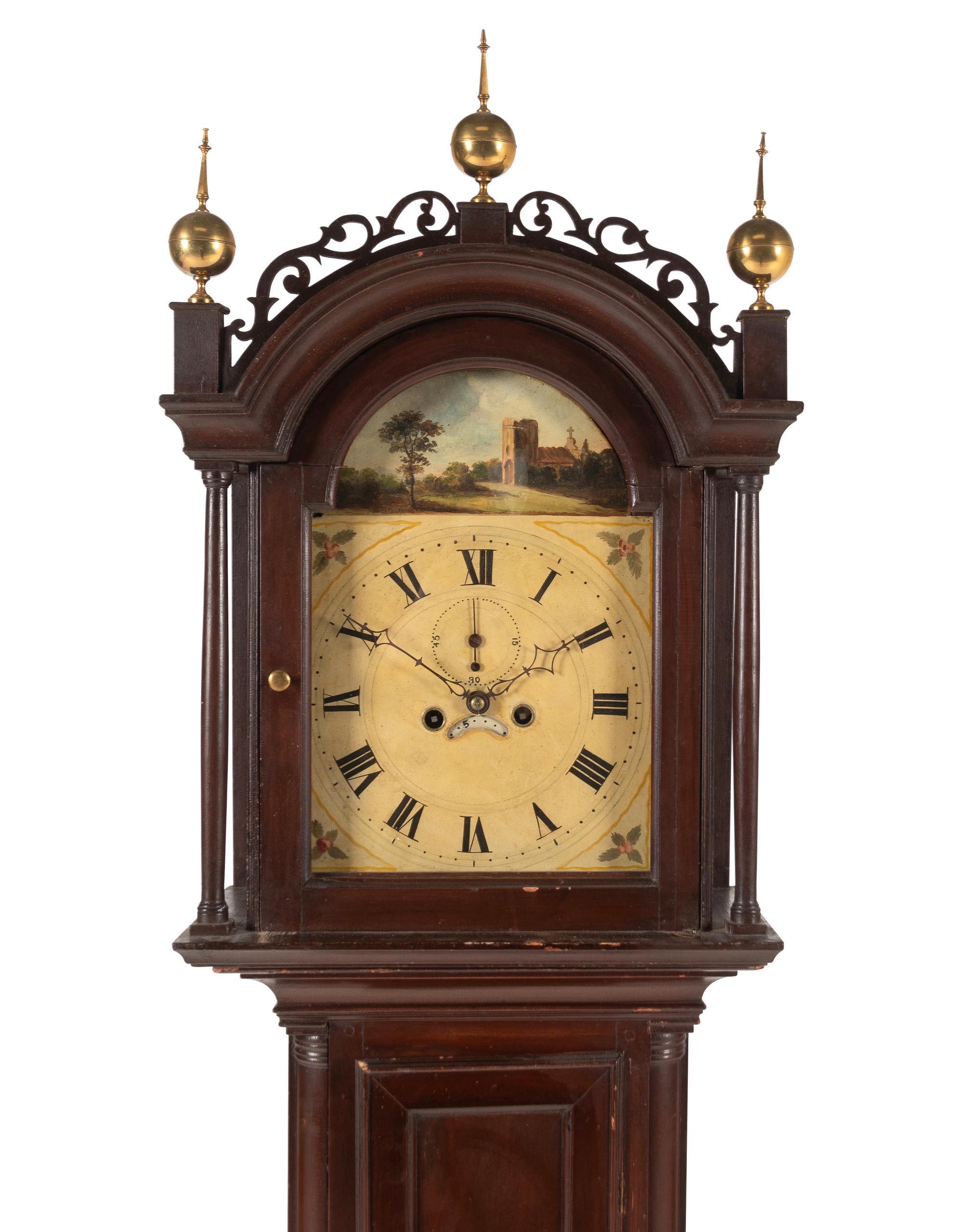 An American Grain-Painted Tall Case Clock
