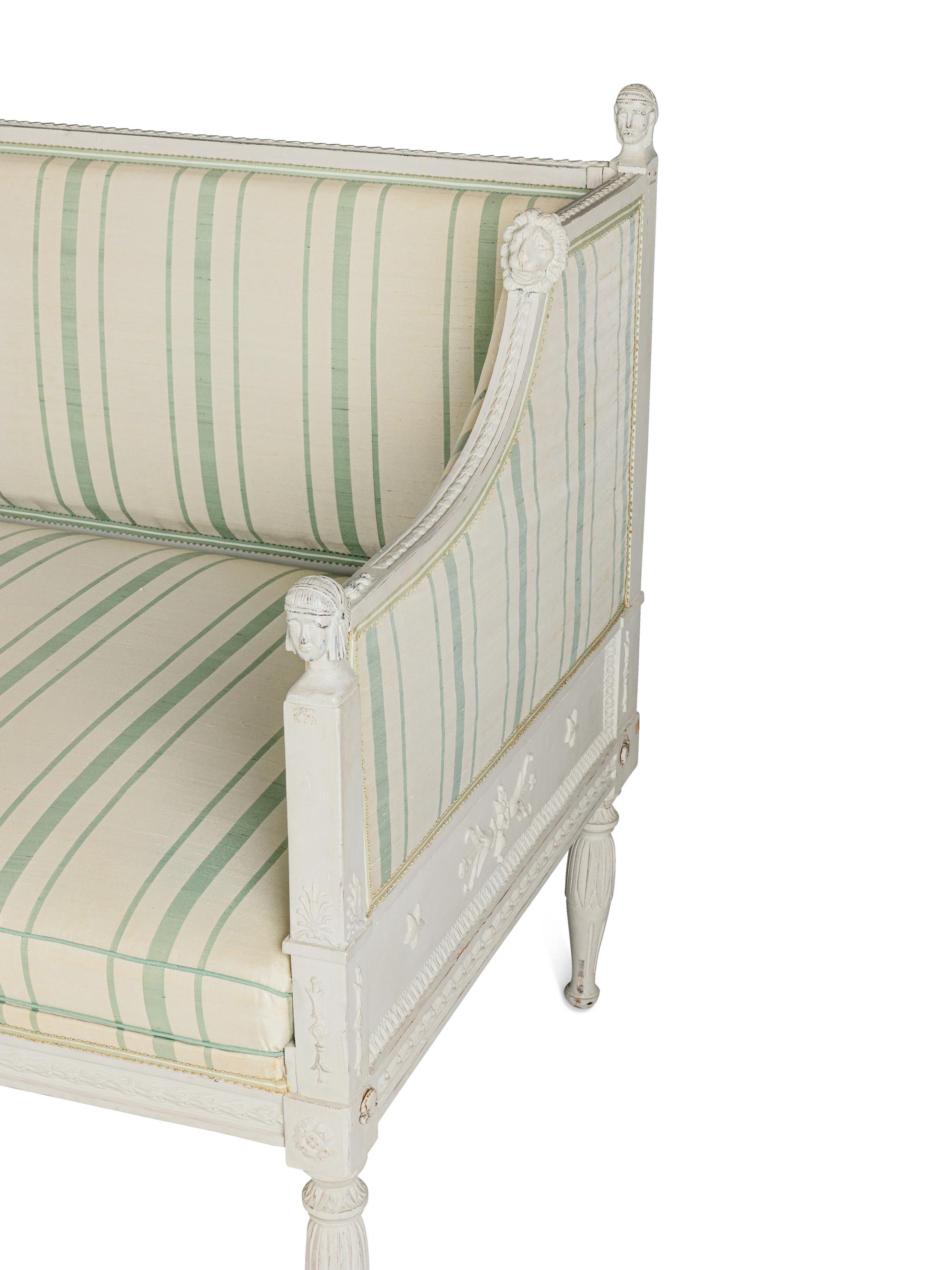 A Swedish Neoclassical Grey-Painted Sofa