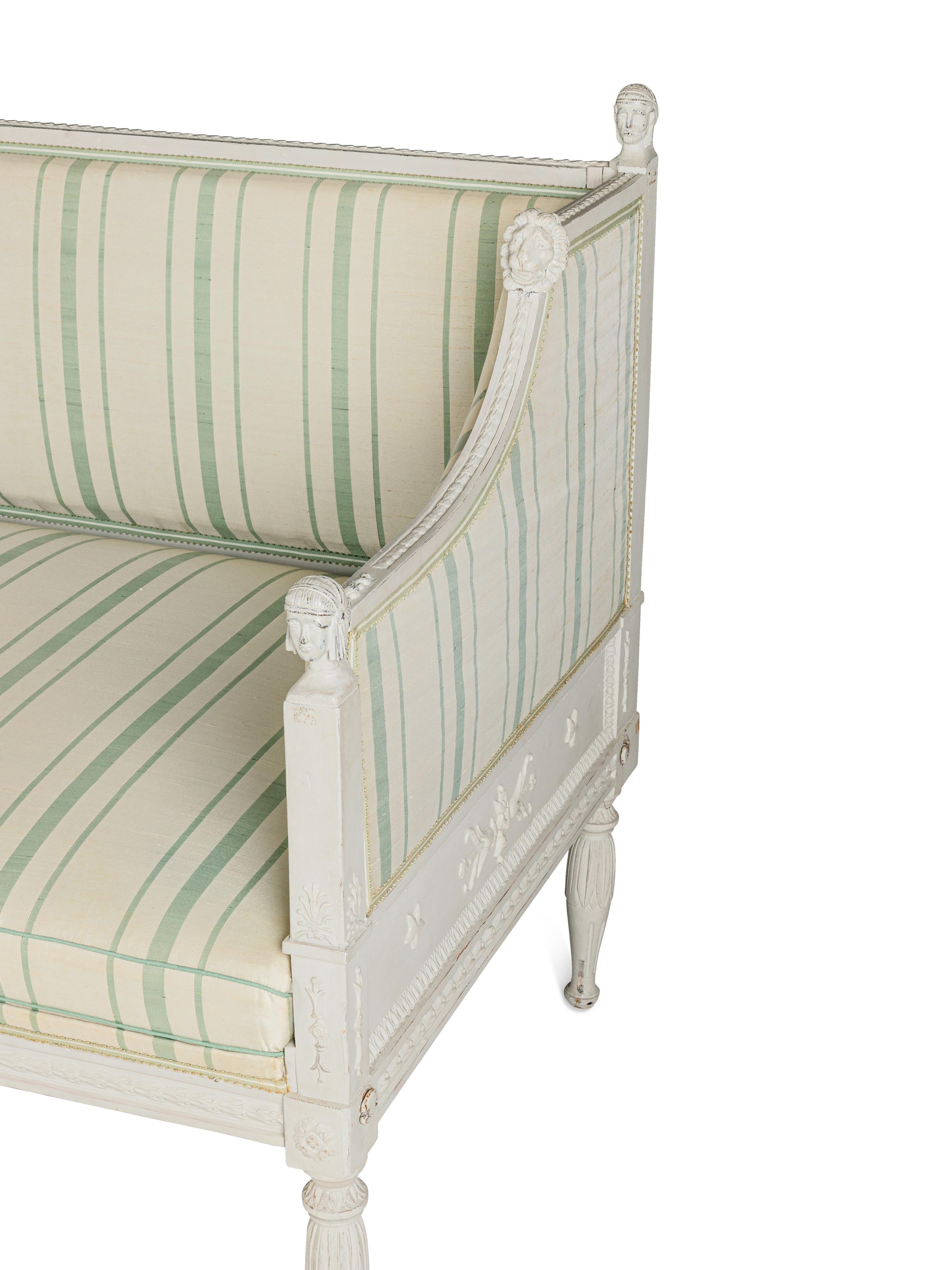 A Swedish Neoclassical Grey-Painted Sofa