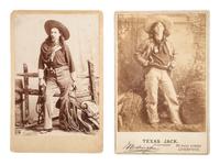 [WILD WEST SHOWS]. 2 cabinet cards of "Kentucky Frank" and "Texas Jack Jr."
