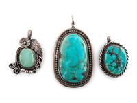 Navajo and Southwestern-style Silver and Turquoise Pendants