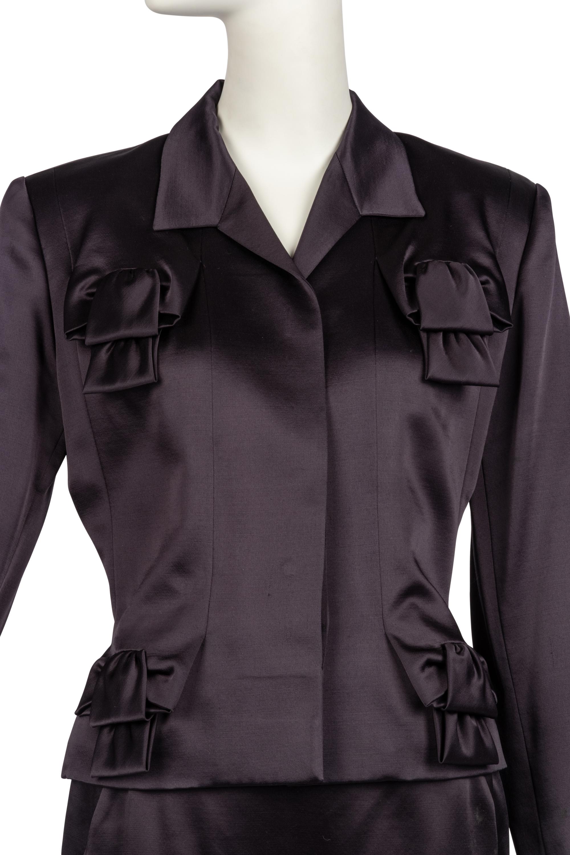 John Galliano for Givenchy Black Silk Skirt Suit, 1996