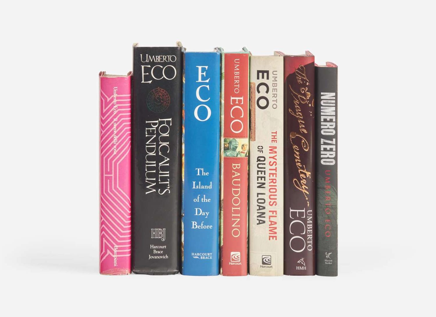[Literature] Eco, Umberto: Group of 7 Signed Novels, Including 6 First Editions