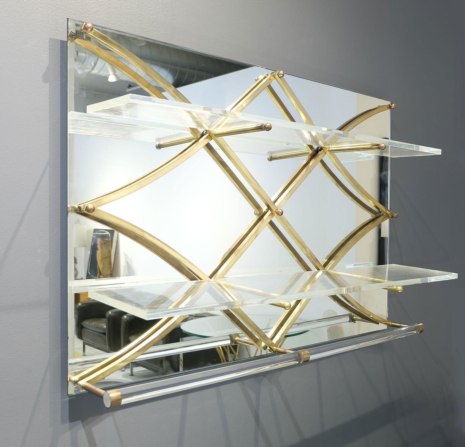 Treillage Mirrored Wall Shelf CHJ Design Studio, USA
