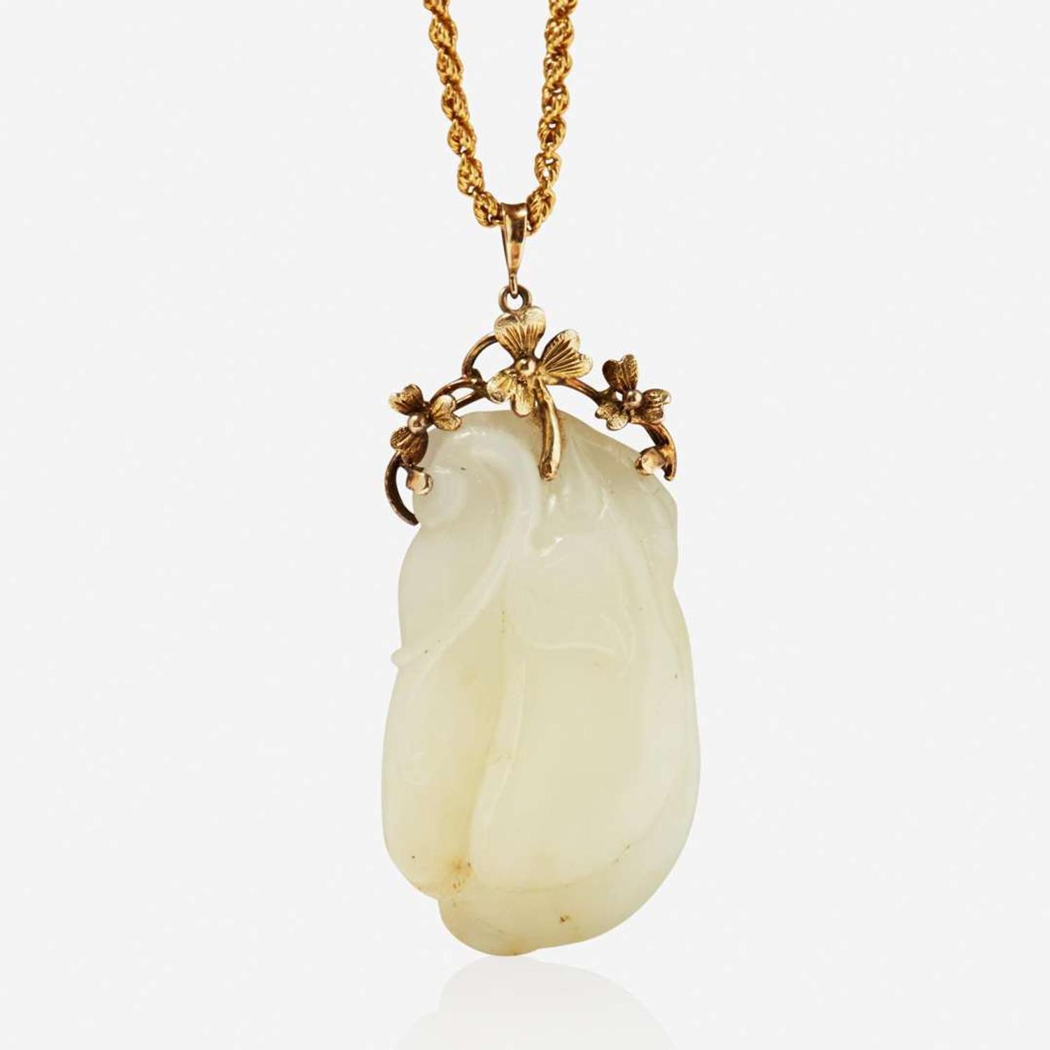 A Jade Bangle Bracelet and Necklace