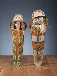 Umatilla Beaded Hide Doll Cradles