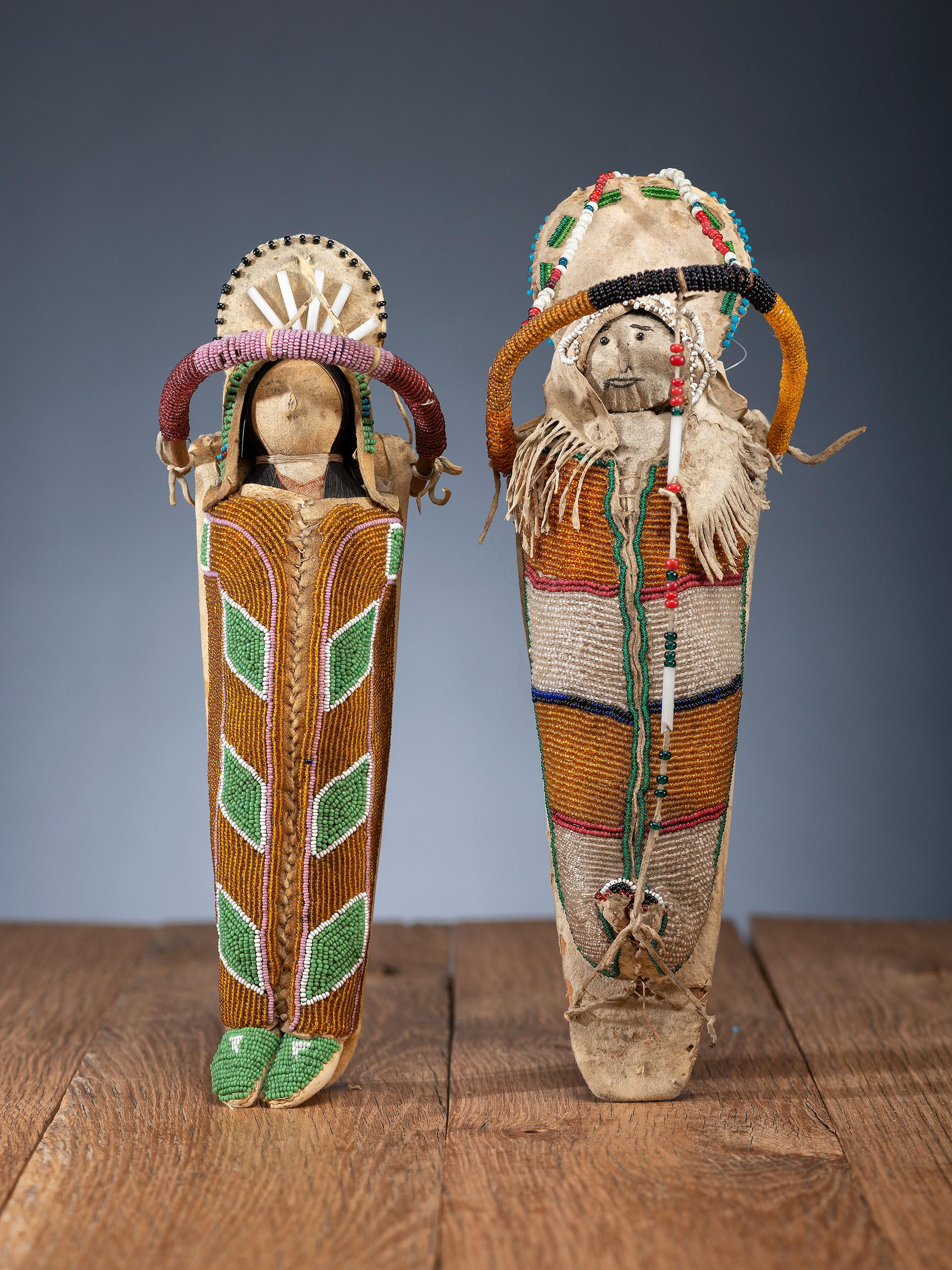 Umatilla Beaded Hide Doll Cradles