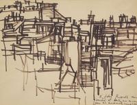 Maria Helena Vieira da Silva (Portuguese, 1903-1992) - Sans Titre (Rooftops)