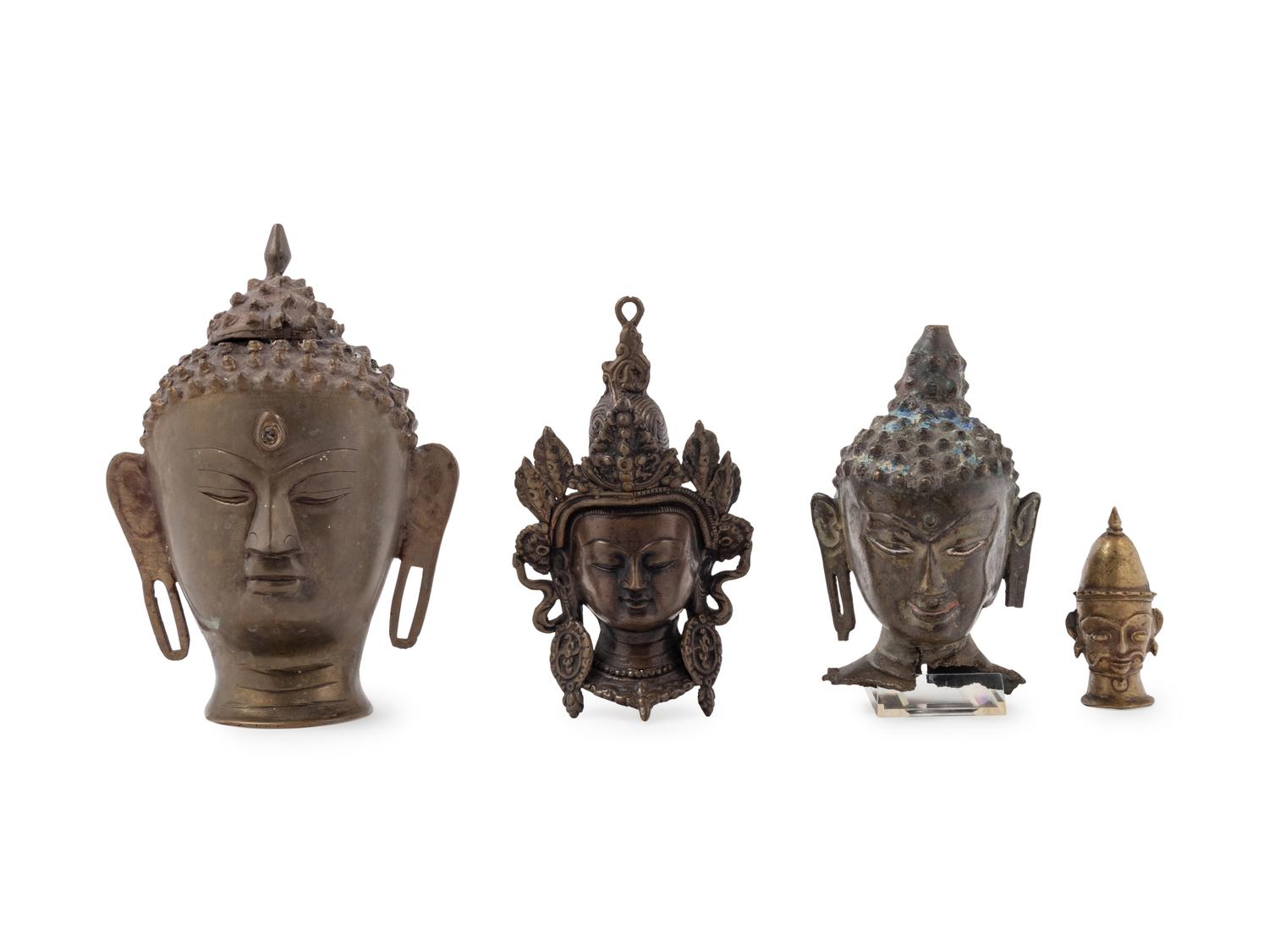 Four Southeast Asian Bronze Heads