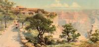 Luis Akin, (American, 1868-1913), chromolithographEl Tovar, Grand Canyon signed Luis Akin - Grand Canyon, 1906