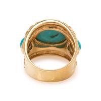 GEORGE LEDERMAN, YELLOW GOLD AND TURQUOISE RING