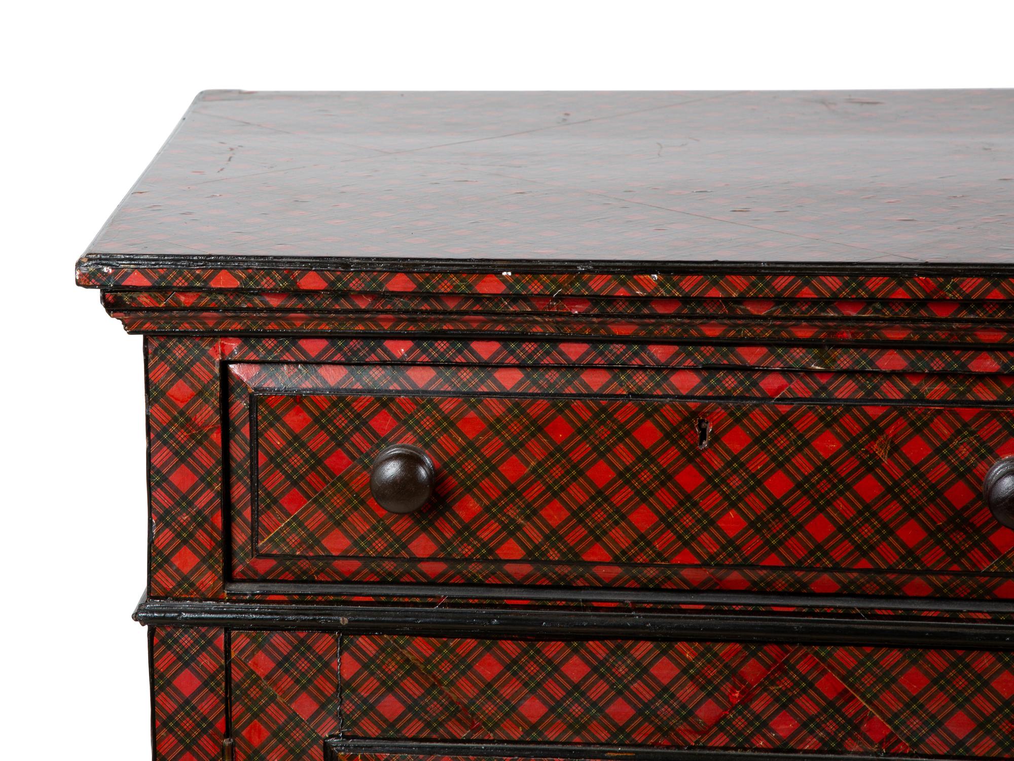 An English Tartanware Cabinet — 19TH CENTURY