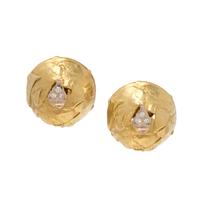 MISANI, YELLOW GOLD AND DIAMOND EARCLIPS