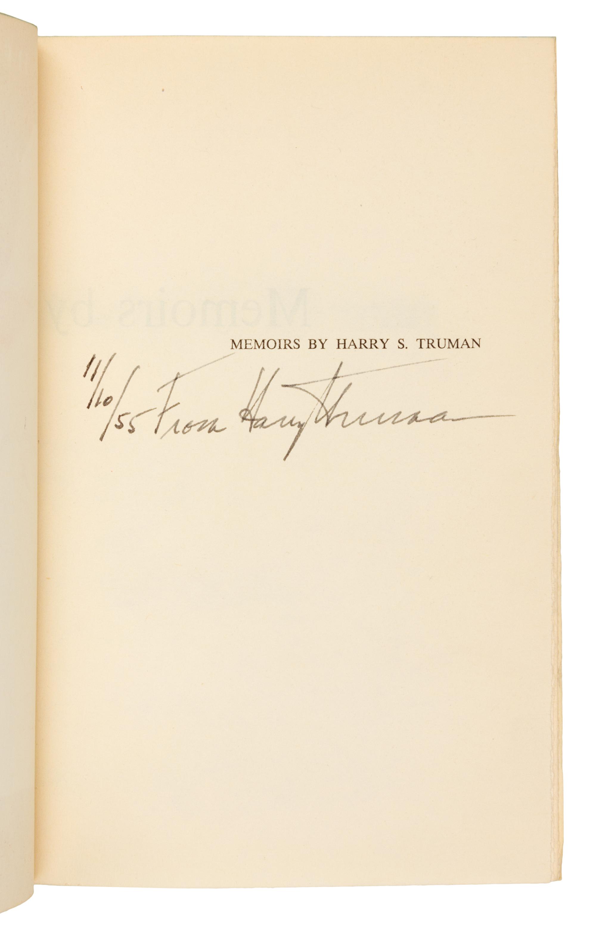 [TRUMAN]. A group of 3 works about Harry S. Truman.