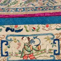 Two Chinese Embroidered Silk Lady's Informal Robes, Late Qing/Republic Period 晚清/民國 綉花女襖兩件