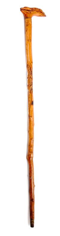 A Carved Wooden Walking Stick Height 34 3/4 inches. — EARLY 20TH CENTURY