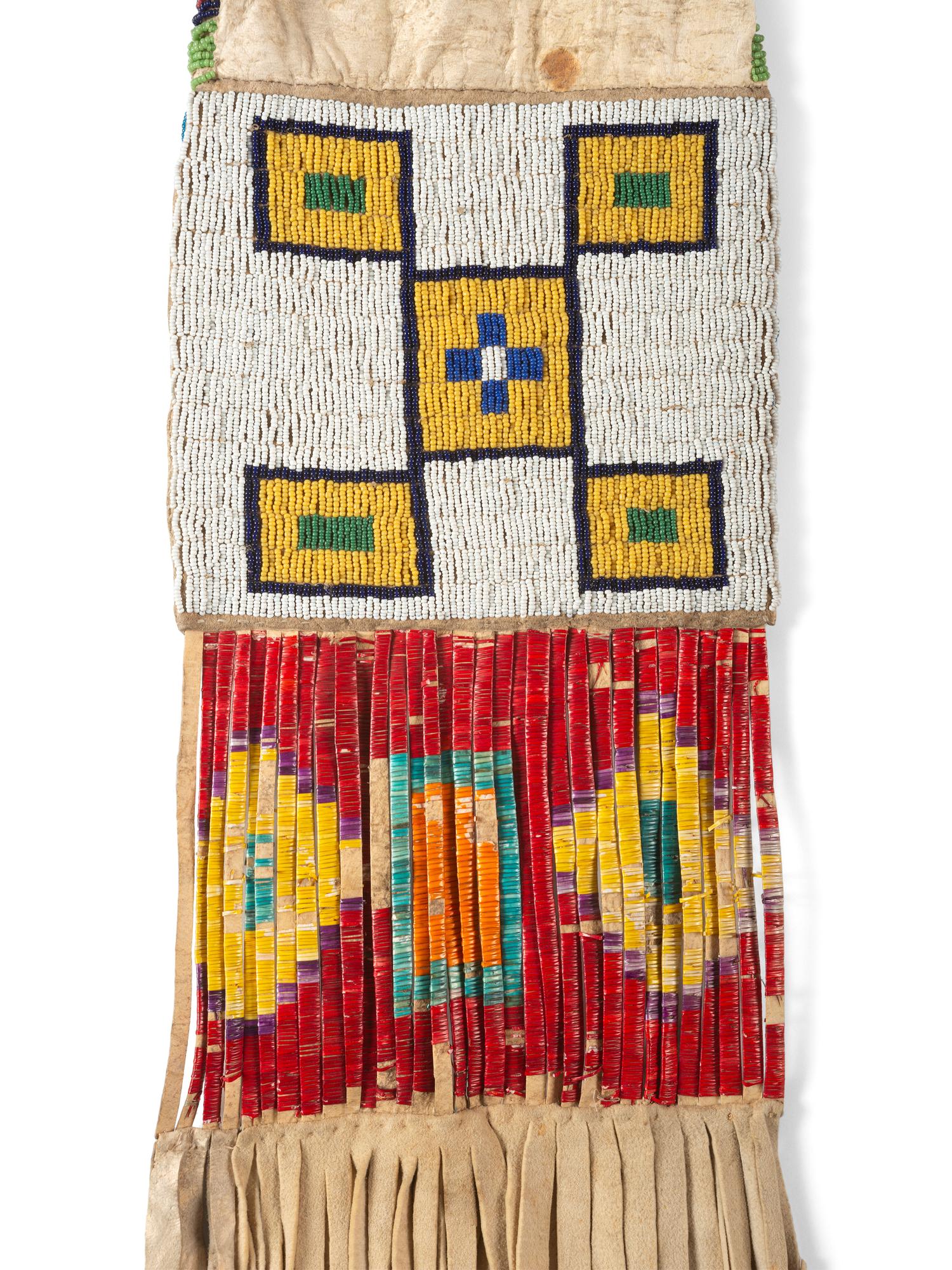 Sioux Beaded Hide Tobacco Bag