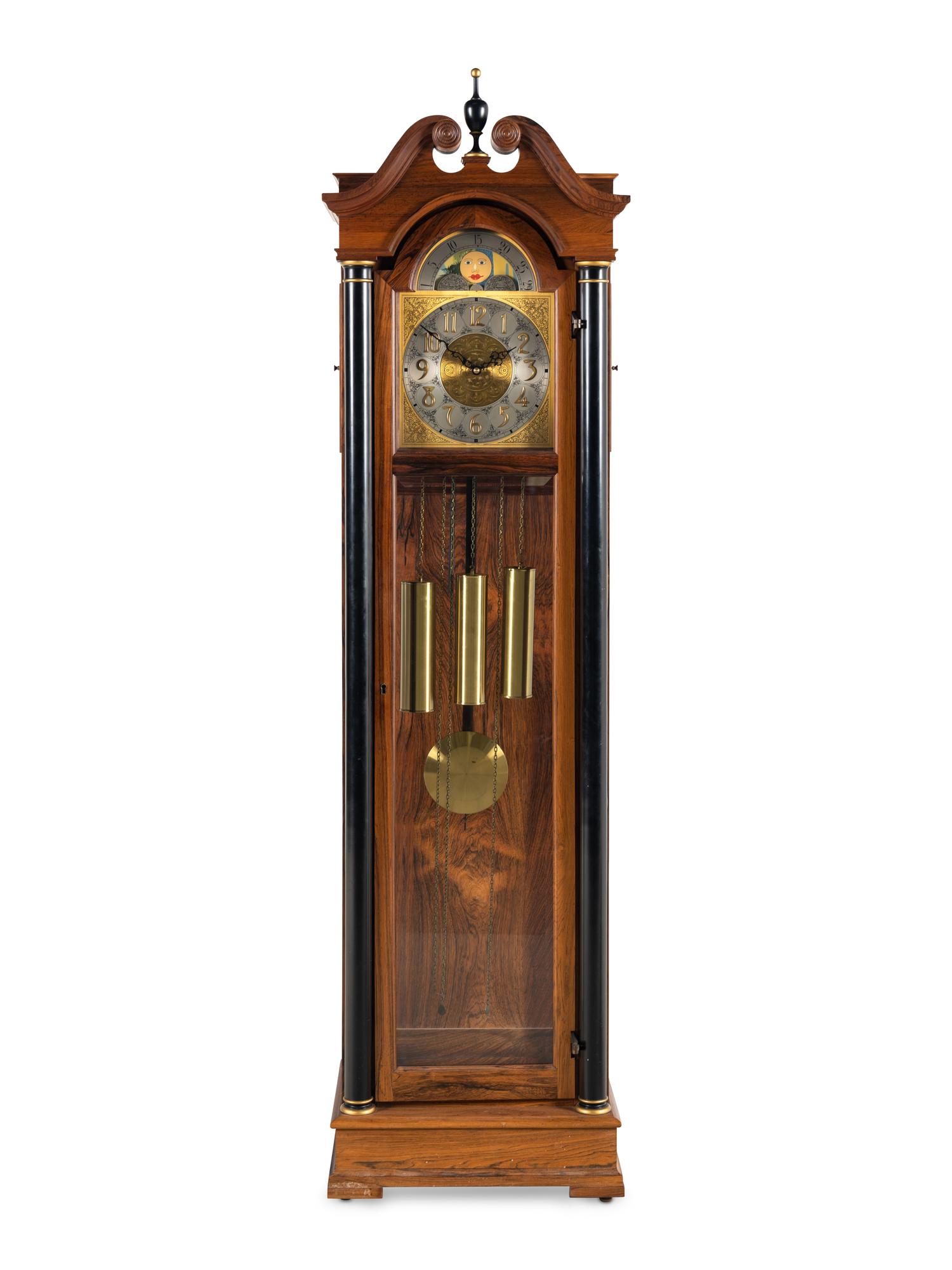 A Colonial Manufacturing Co. Mahogany Tall Case Clock