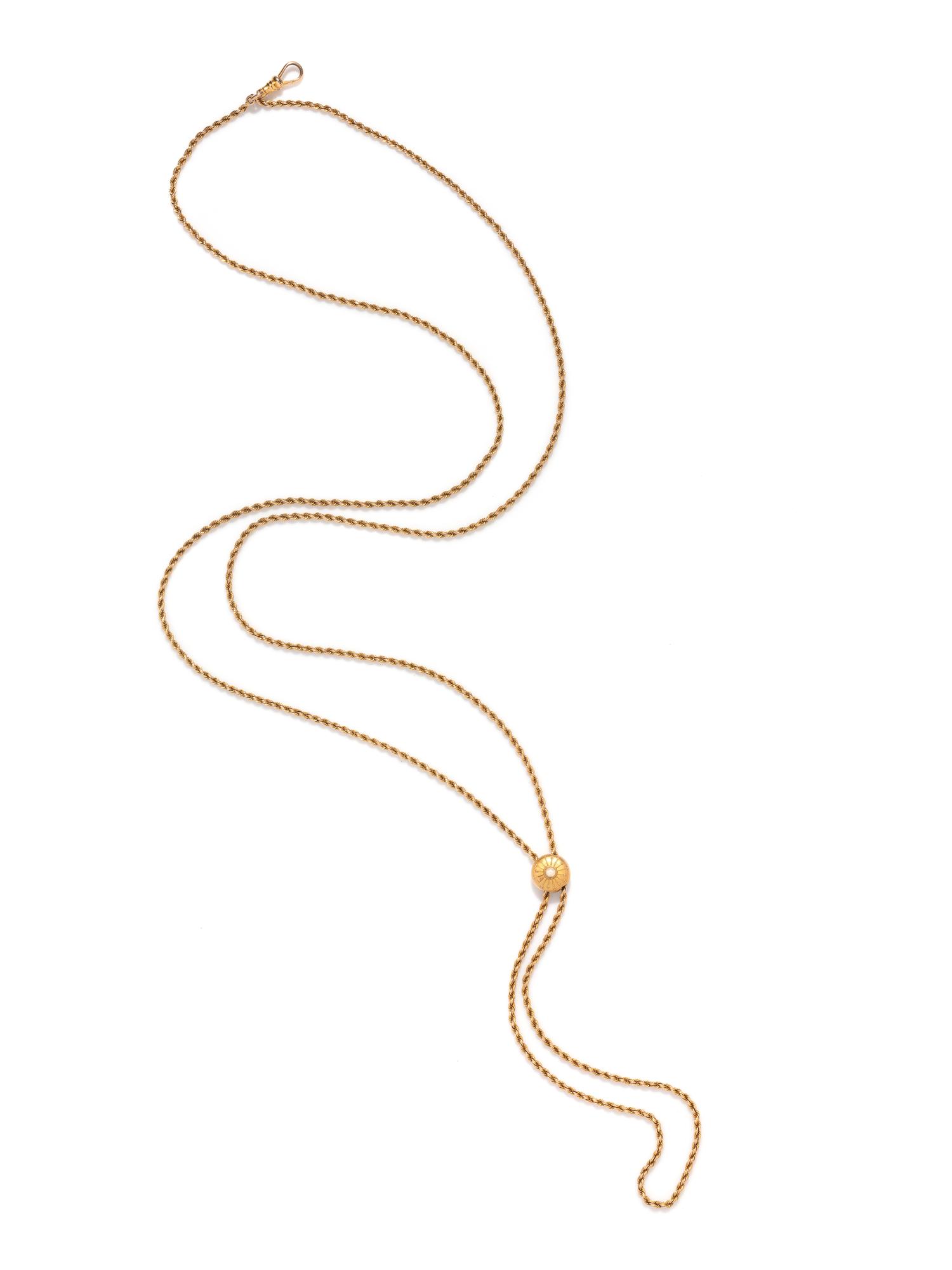 YELLOW GOLD FOB CHAIN NECKLACE