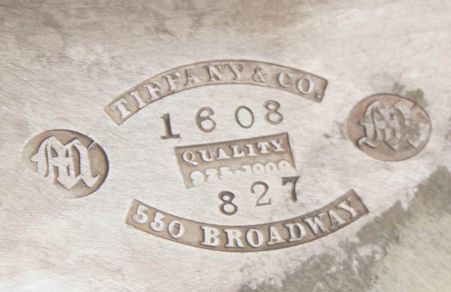 A Pair of American Glass Mounted Silver Tazze, Tiffany & Co., New York, NY, Circa 1860, the glass tops secured by a silver cap each bea