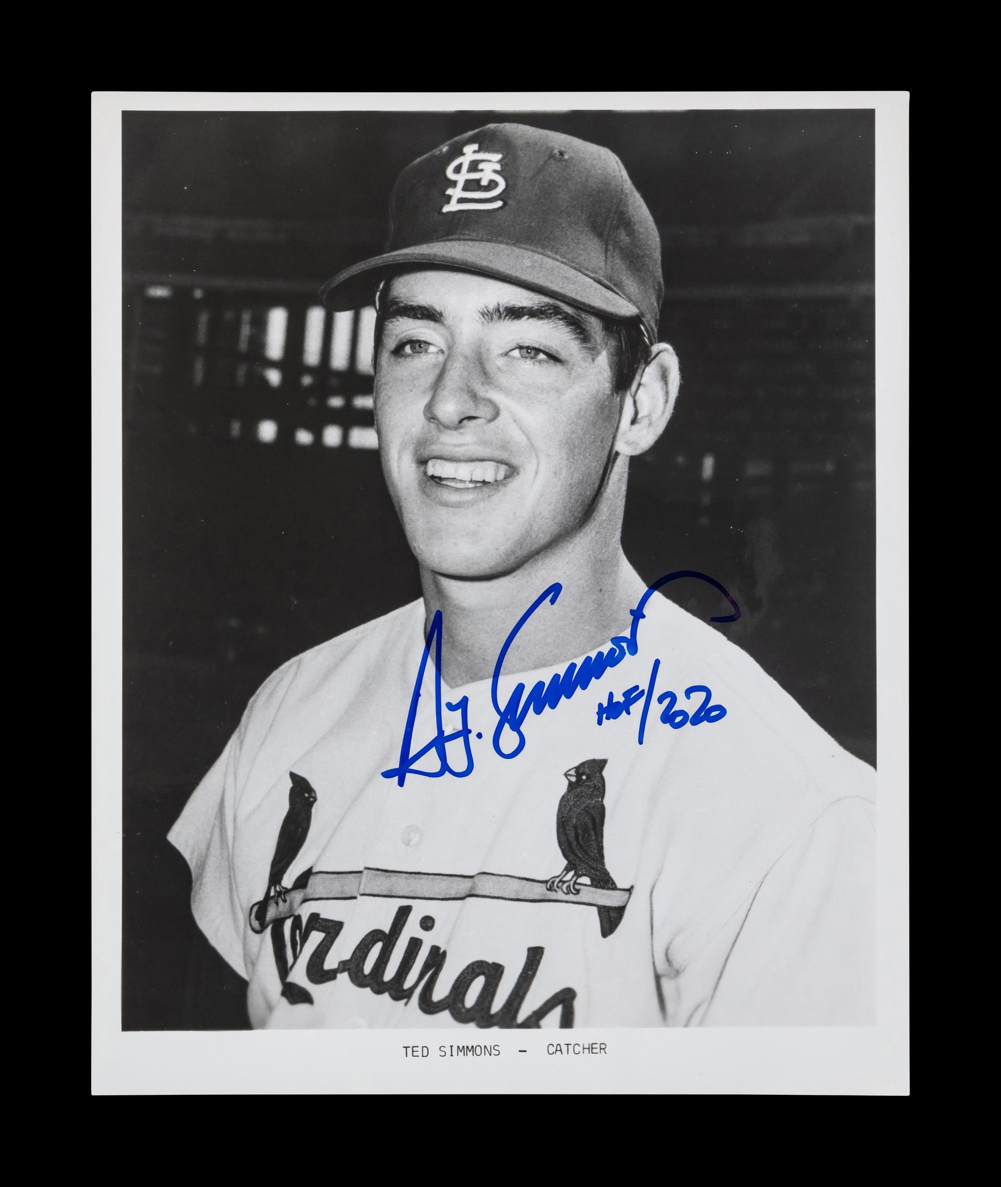 **** REMAINING ITEMS NOW OFFERED IN 376988/26 **** **** BASEBALL CARDS FROM THIS GROUP NOW BEING OFFERED IN #376988/5 *** A Group of 20 Hall of Fame Ted Simmons Signed Autograph Items