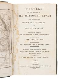 LEWIS, Meriwether (1774-1809) and William CLARK (1770-1838). Travels to the Source of the Missouri River and across the American Continent .... London: for Longman, Hurst, Rees, Orme, and Brown, 1815.