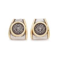 YELLOW GOLD AND SILVER EARCLIPS