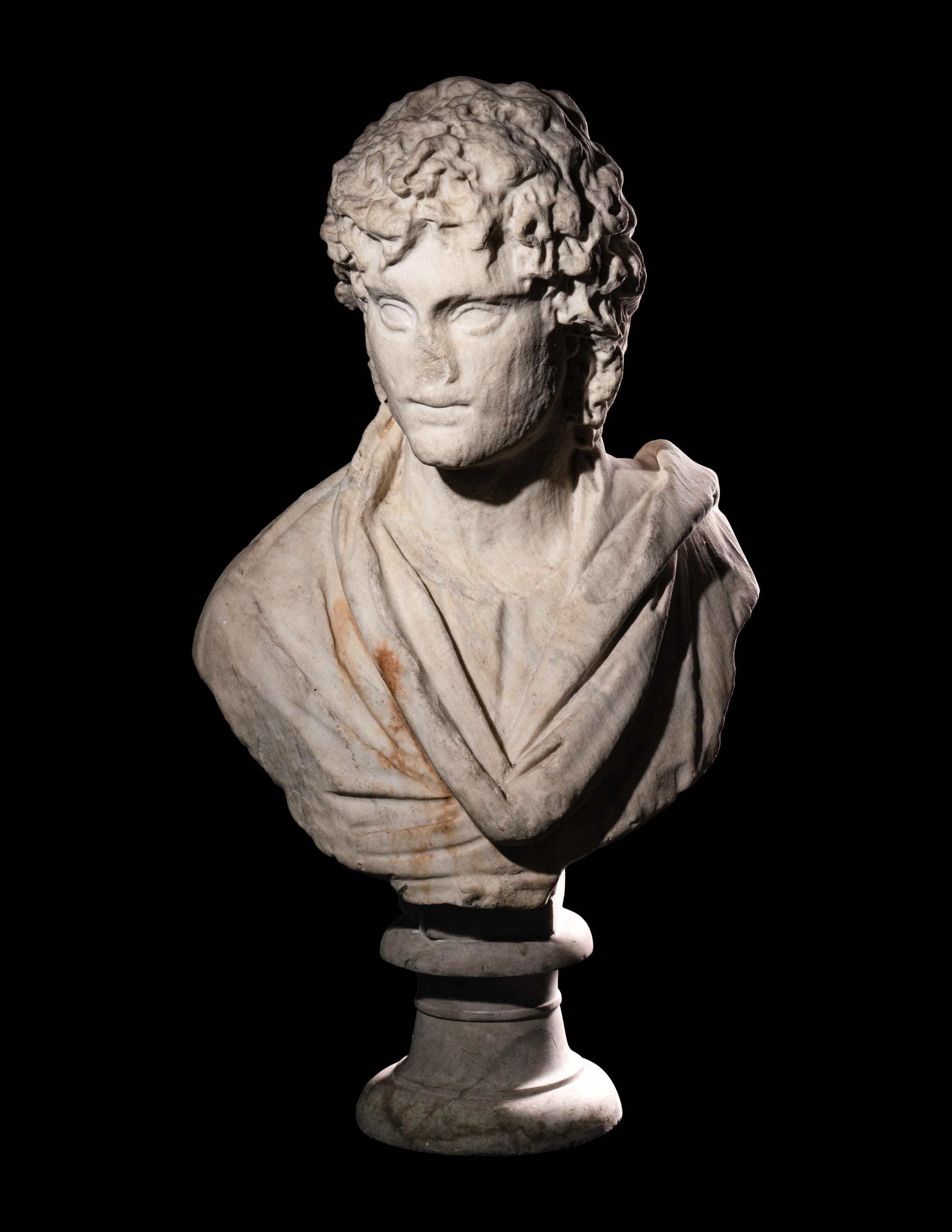 An Over-Lifesized Roman Marble Portrait Bust of a Youth