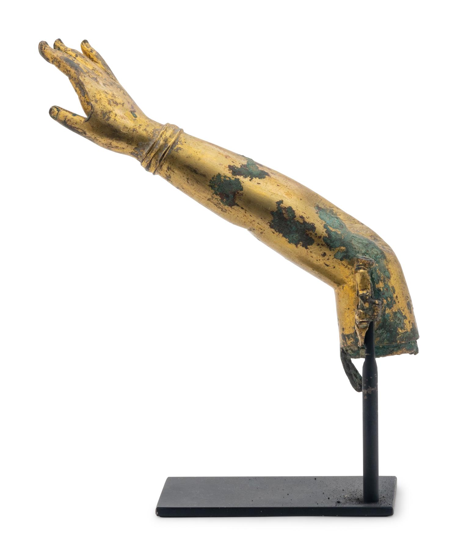A Chinese Gilt Bronze Buddha Arm