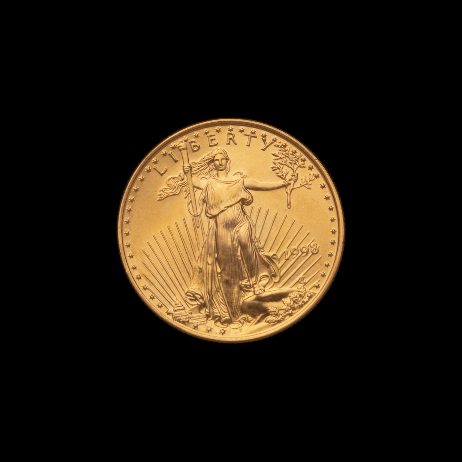 A 1998 Gold Eagle $25 1/2 oz. Gold Coin