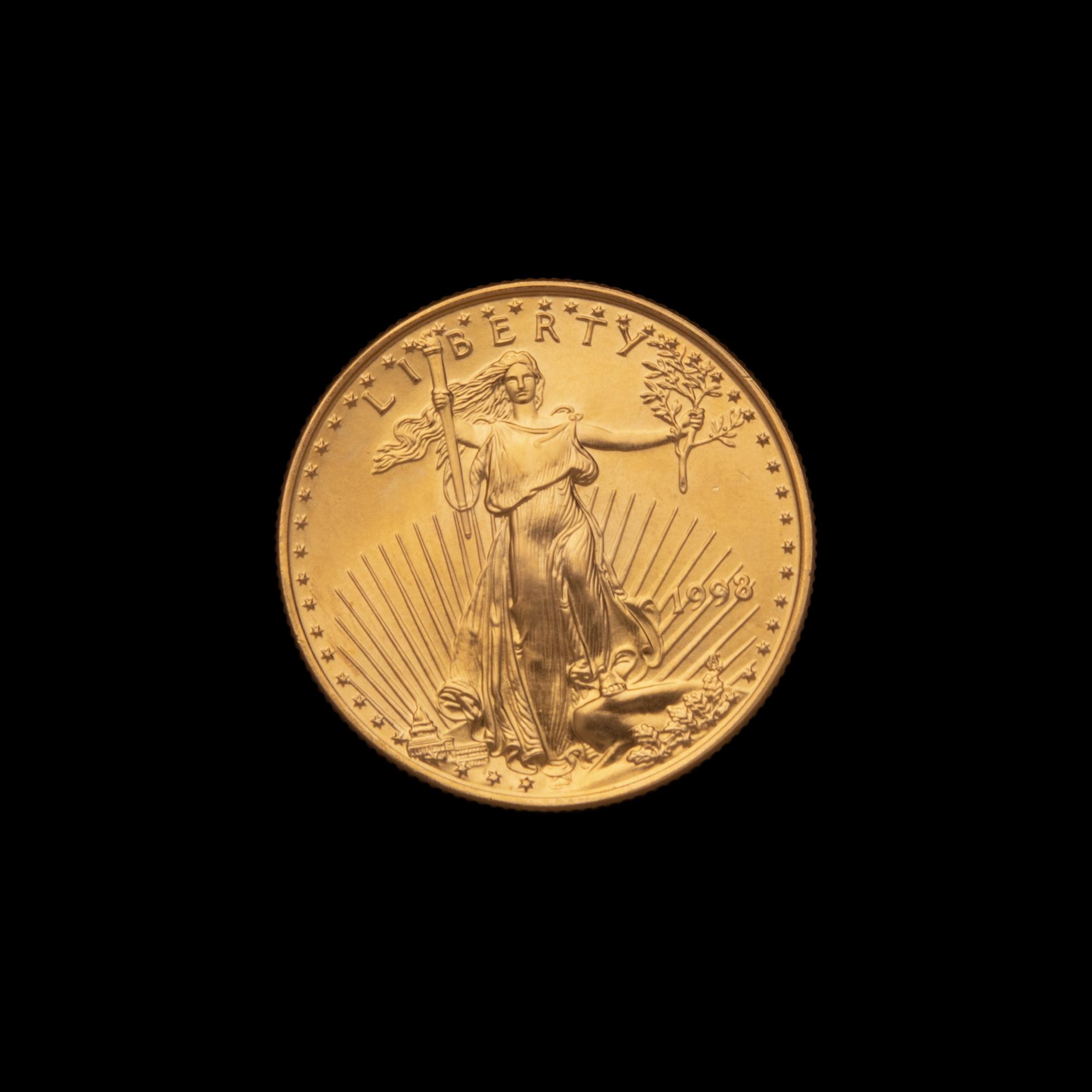 A 1998 Gold Eagle $25 1/2 oz. Gold Coin