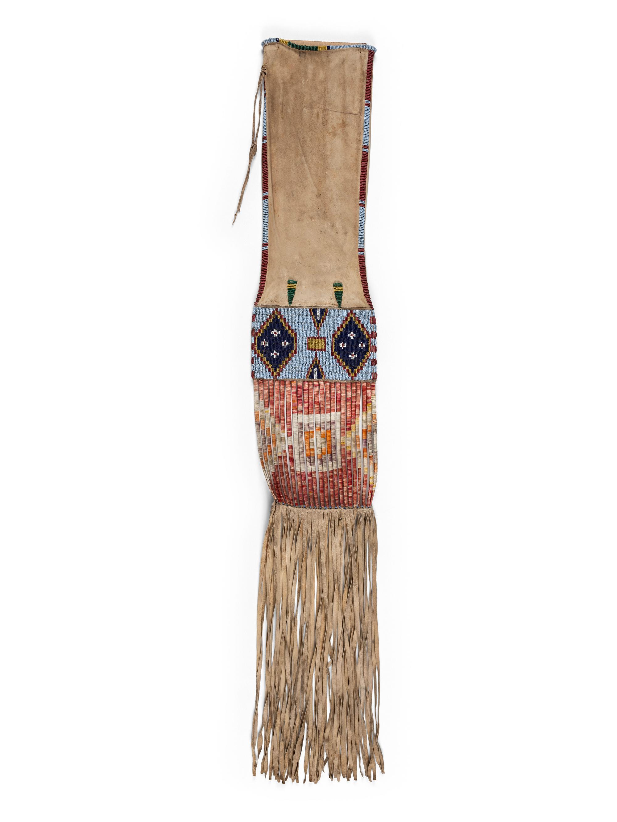 Northern Plains Beaded Hide Tobacco Bag