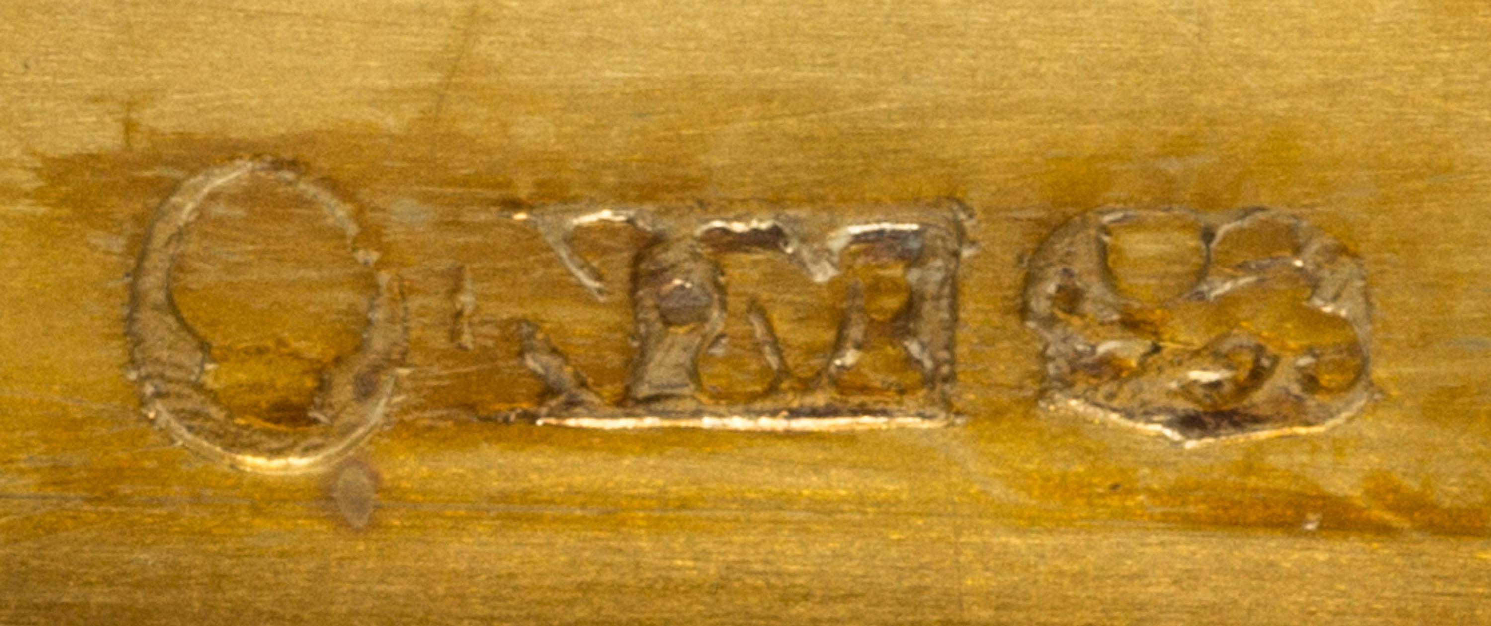 A William IV Silver Vinaigrette, Nathaniel Mills, Birmingham, 1840, having an engine turned case centered by a rectangular monogrammed