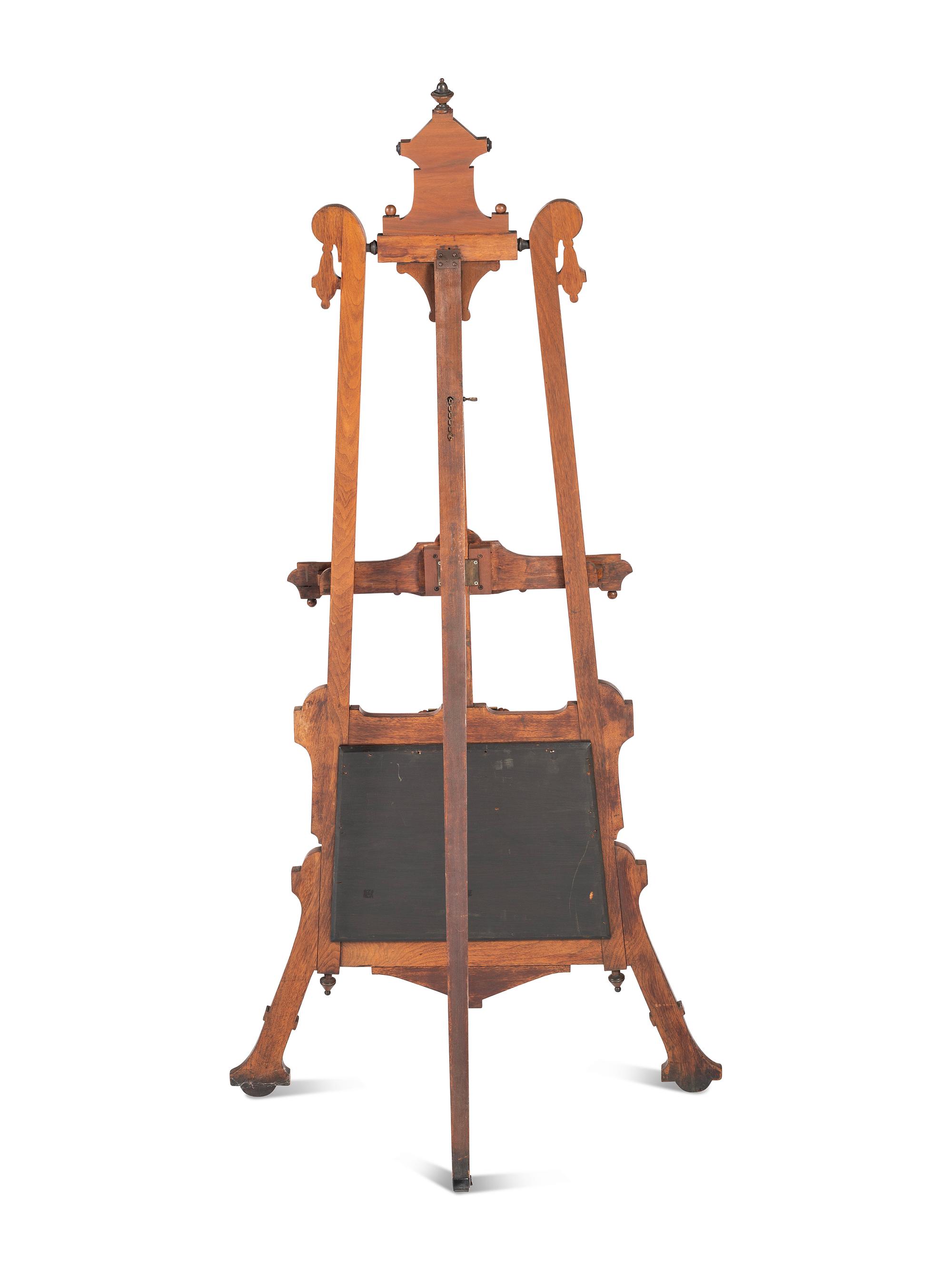 A Renaissance Revival Walnut and Burlwood Easel
