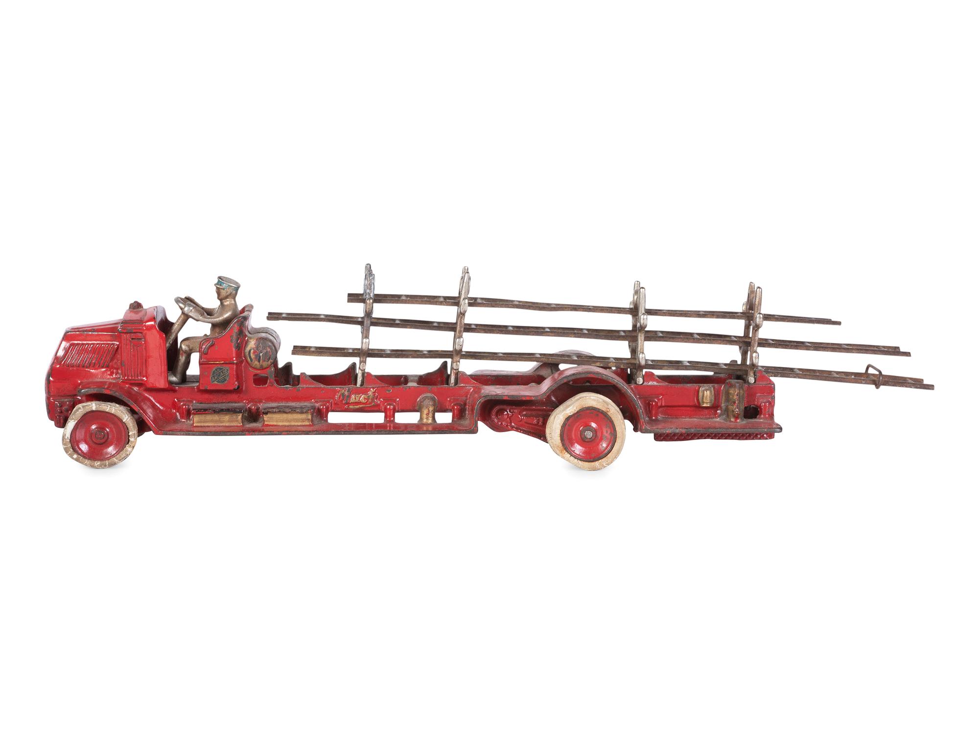 Two Cast Iron Fire Engine Toys
