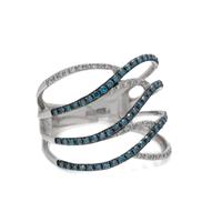 EFFY, DIAMOND, COLORED DIAMOND, AND WHITE GOLD 'BELLA BLEU' RING