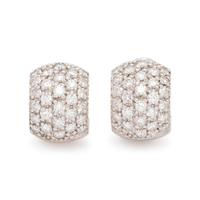 WHITE GOLD AND DIAMOND HUGGIE EARCLIPS