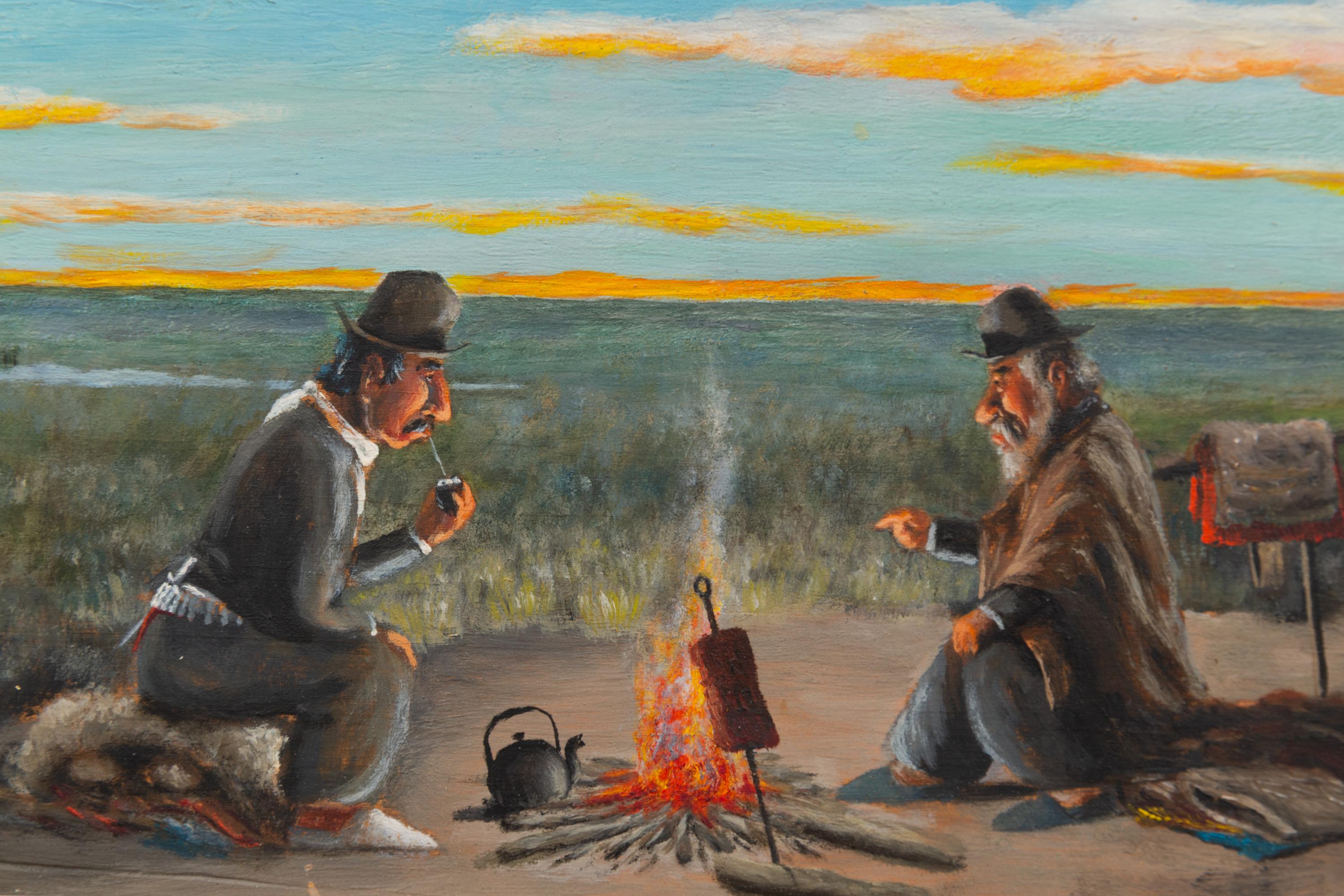 Florencio Molina Campos (Argentine, 1891-1959) — Los Gauchos Por La Noche, 1947