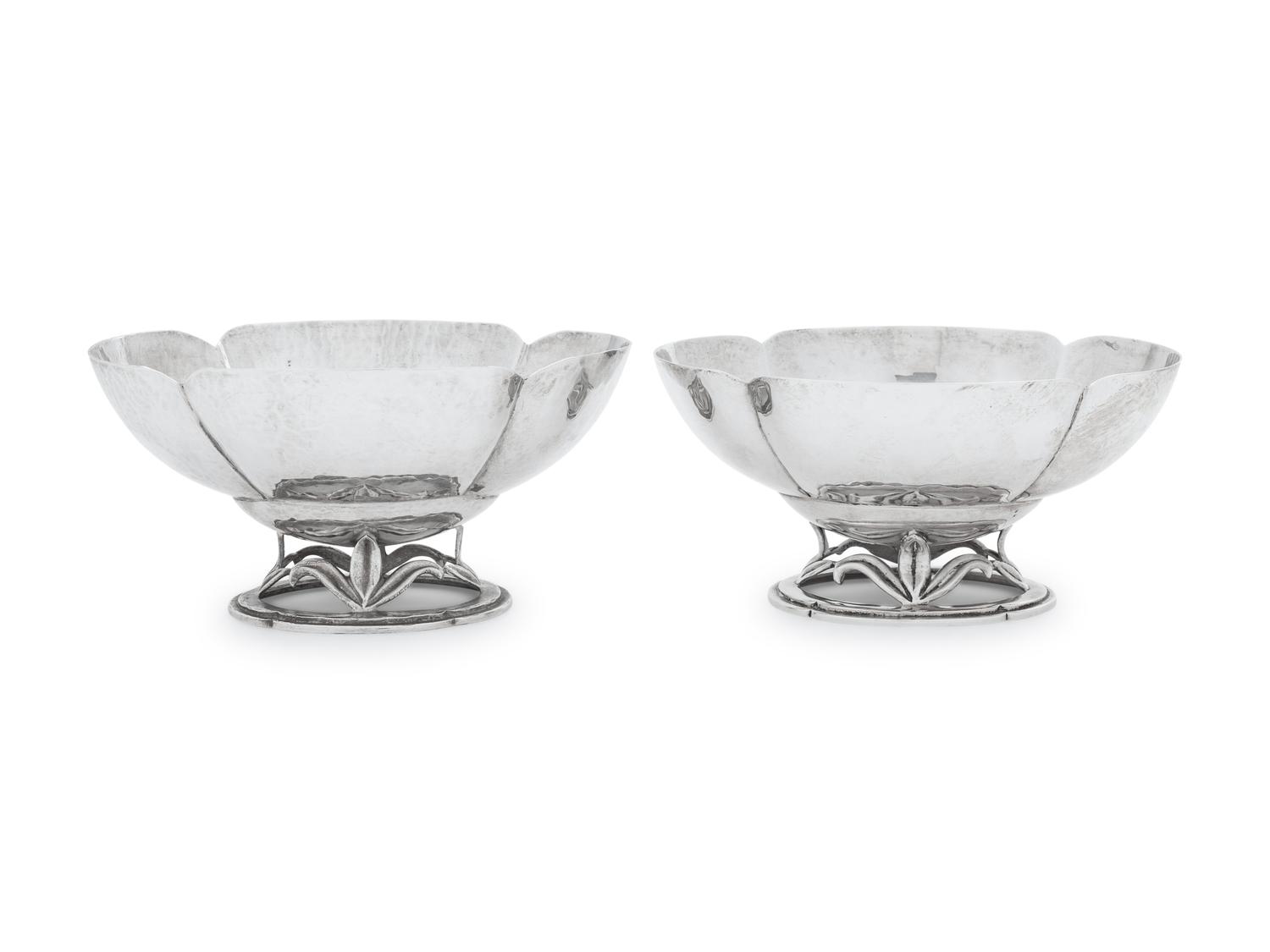 A Pair of American Arts & Crafts Silver Sugar Bowls