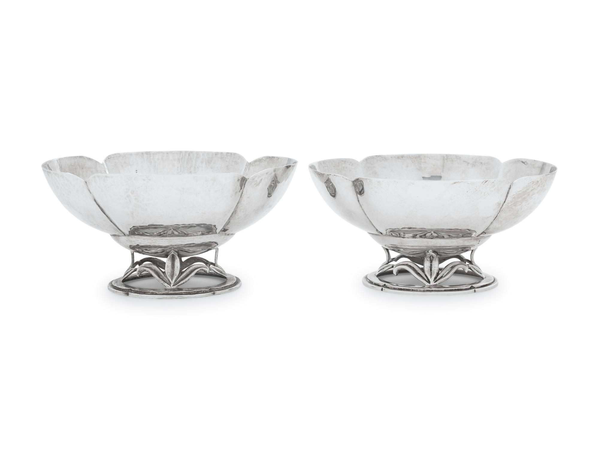 A Pair of American Arts & Crafts Silver Sugar Bowls