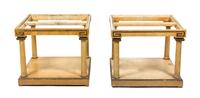 A Pair of Painted Side Tables Height 22 1/4 x width 27 x depth 27 inches. — LATE 20TH CENTURY