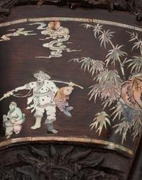 Two Chinese Hardwood Table Screens