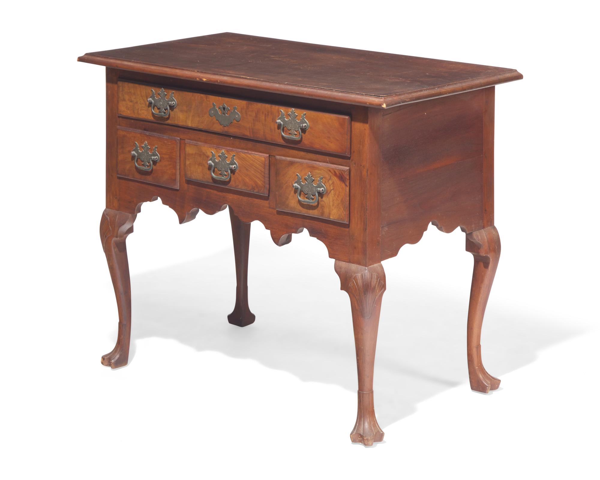 A Queen Anne walnut dressing table, Southeastern Pennsylvania, circa 1760 and later