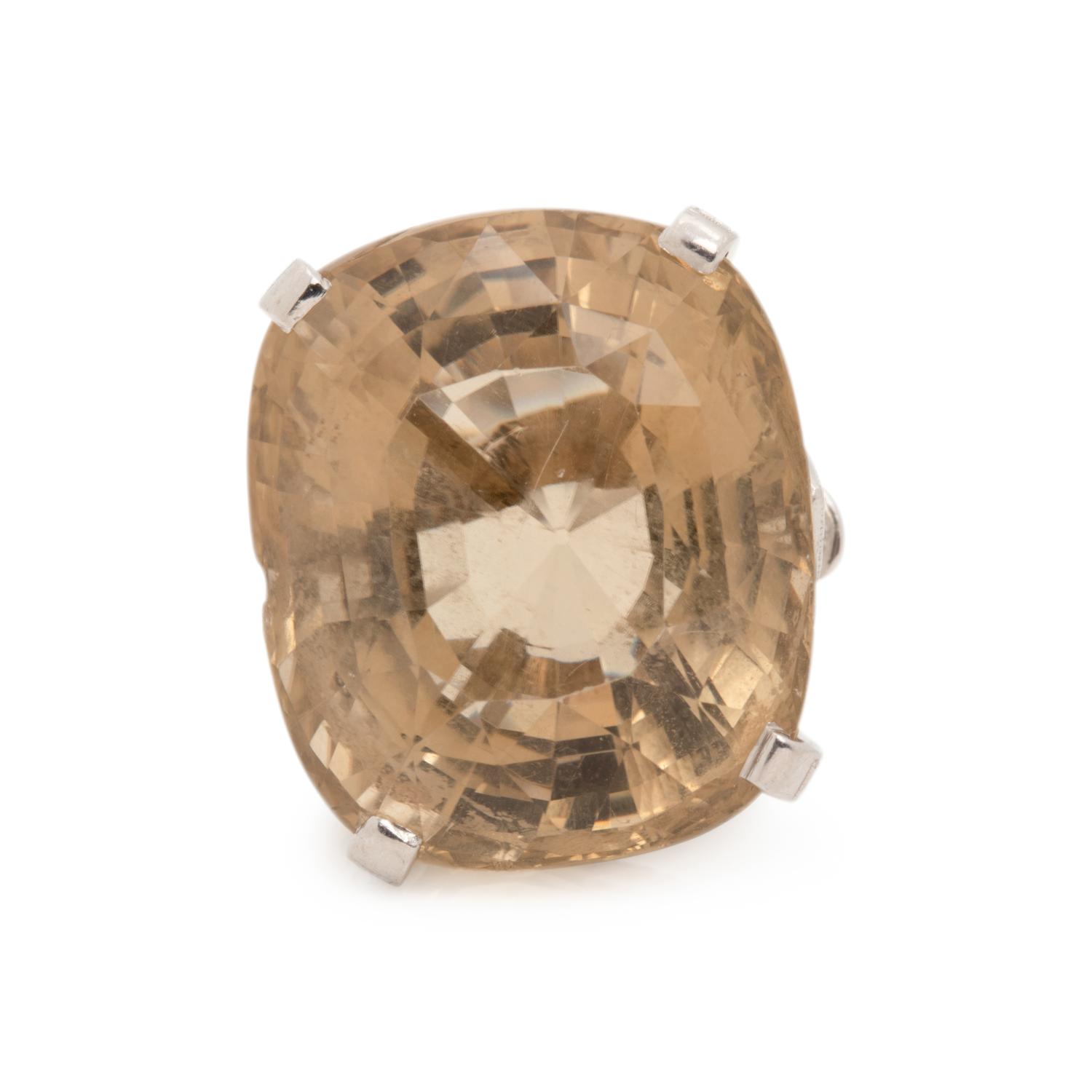 SMOKY QUARTZ AND DIAMOND RING