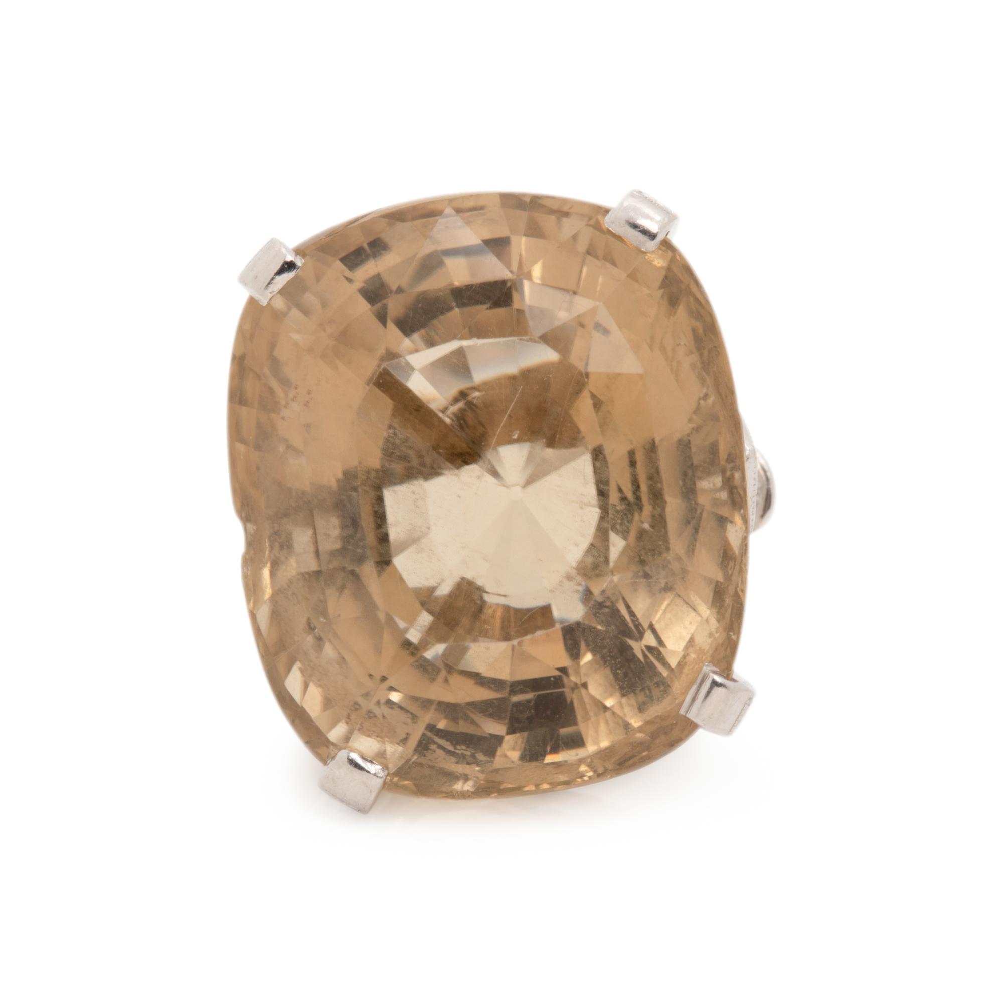 SMOKY QUARTZ AND DIAMOND RING