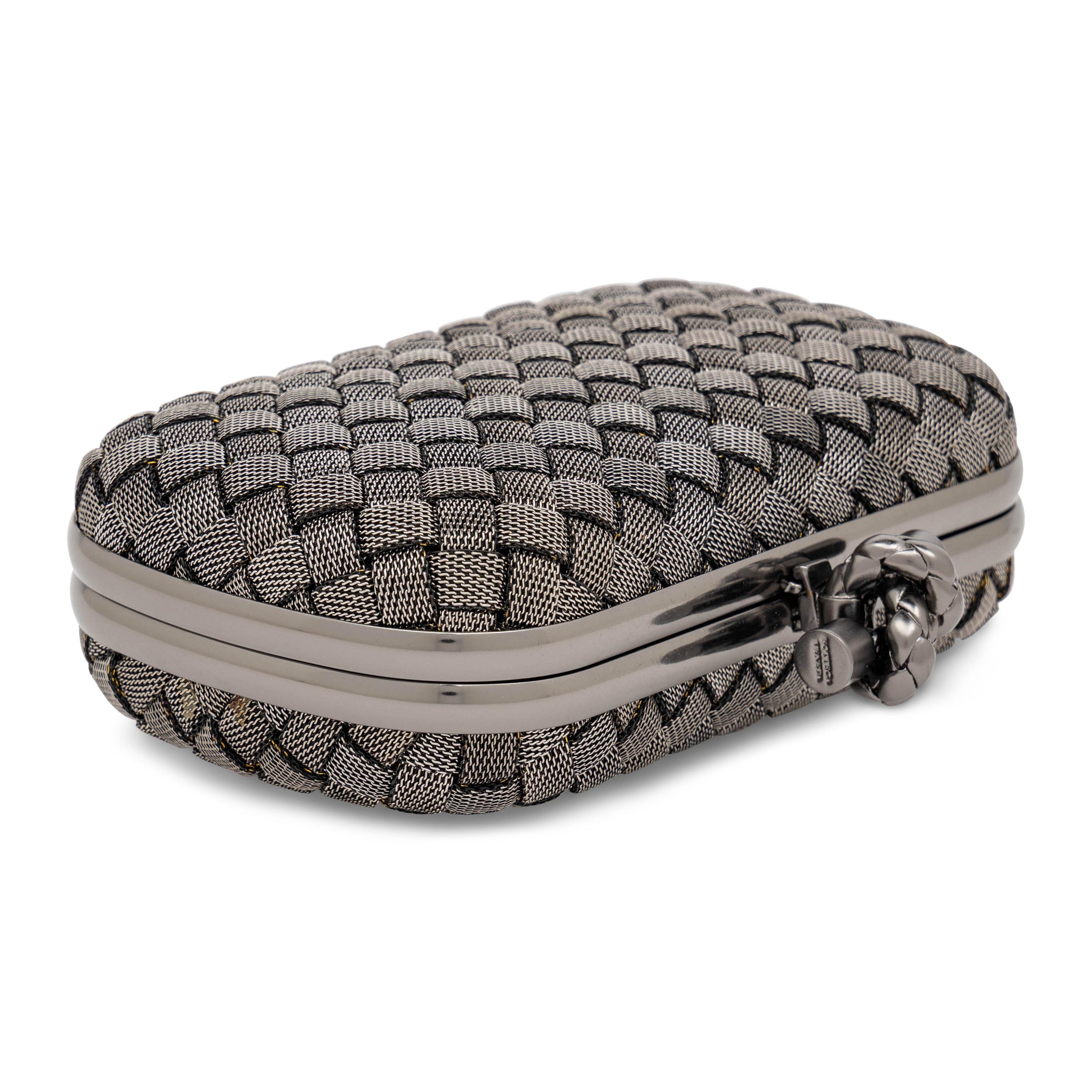 Bottega Veneta, Knot Clutch in Metal Mesh Intrecciato