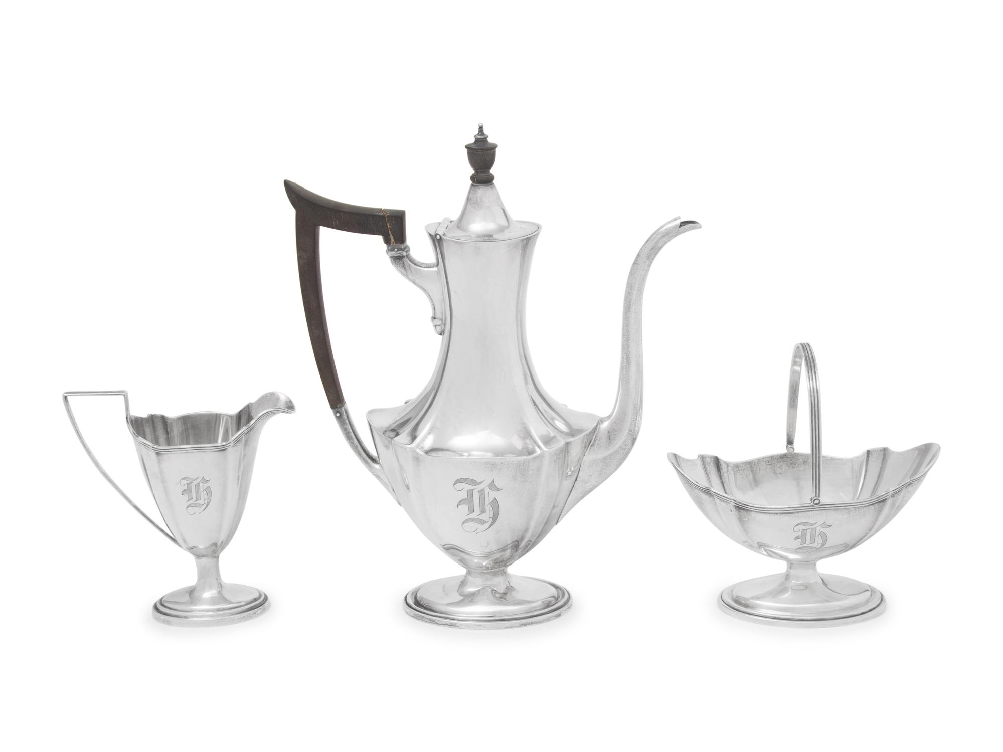 An American Silver Three-Piece Coffee Service