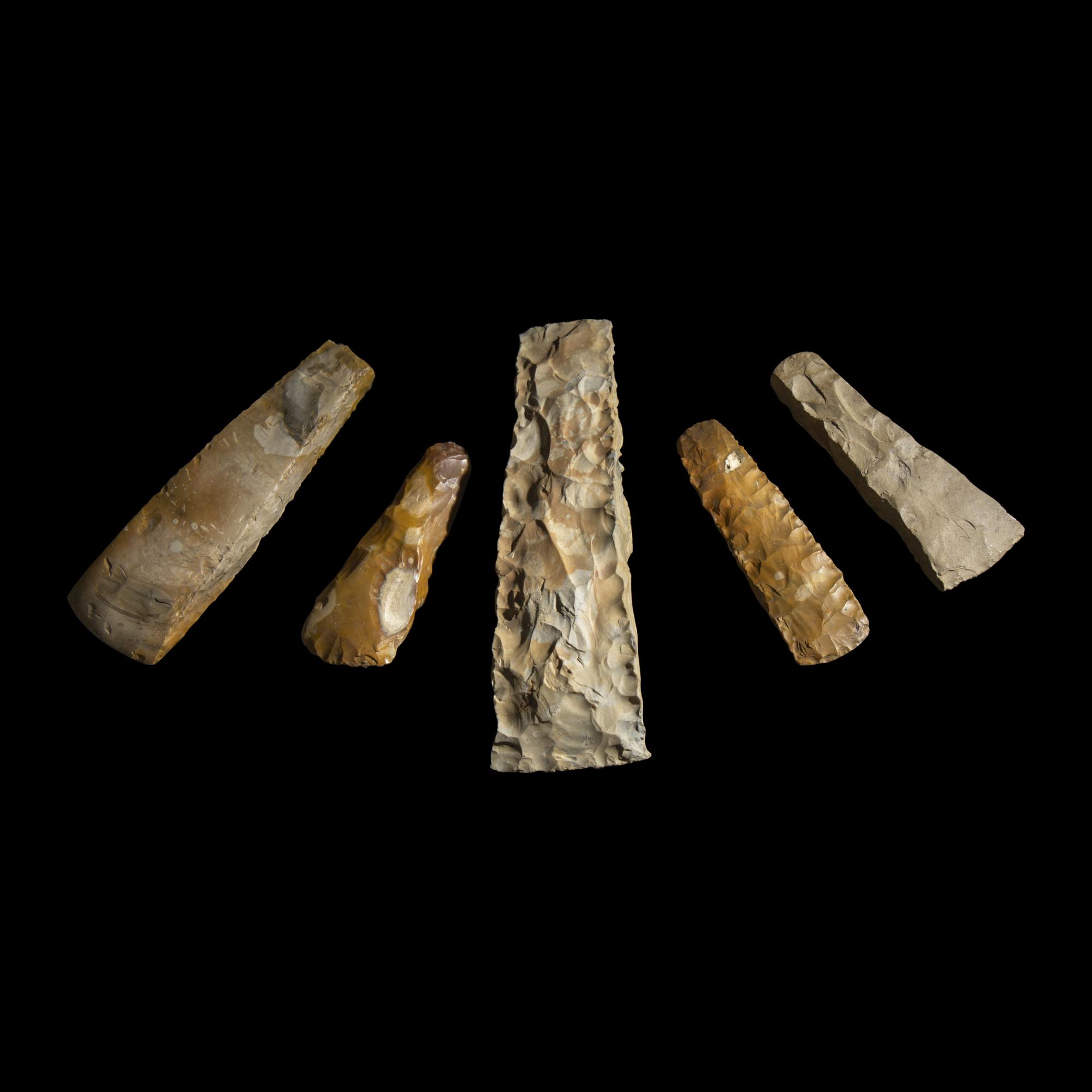 Five Neolithic Flint Thin and Square-Butted Axes